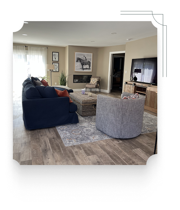 Elegant living room cleaned by Le Nid Propre LLC